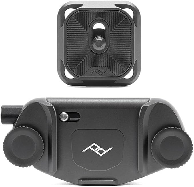 Peak Design Capture Camera Clip V3, Black with Plate, Holds DSLR, Compact and Point and Shoot Bodies, Secure, Stable and Accessible, Attaches to Straps and Belts, Quick Release, 200 lb Capacity