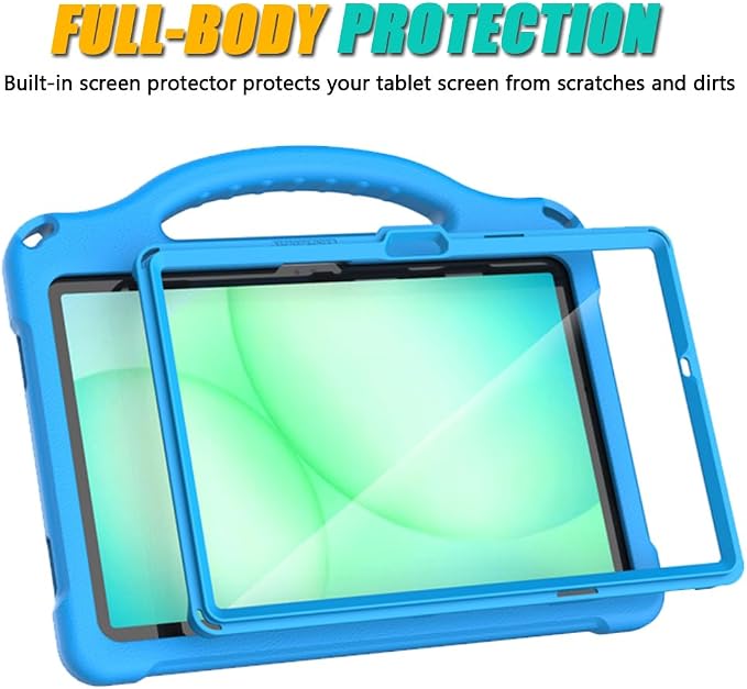Kids Case for Samsung Galaxy Tab A11 Plus 2026 /A9 Plus 2023 11 inch Tablet | Sanyetral Galaxy Tab A11+/A9+ Case with Screen Protector Shockproof Handle Stand Protective Cover with Shoulder Strap -Bl
