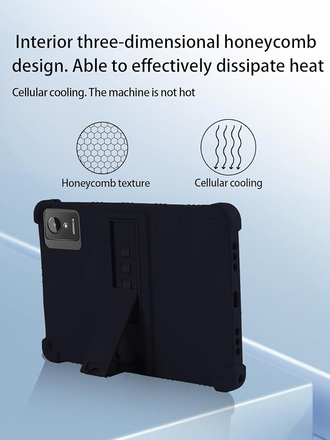 for Aobante K50 Android 15 15 Gaming Tablet10 2.5K Ultra Clear Display Tablet Model CaseSoft Silicone Adjustable Stand Cover Lightweight Kids FriendlyBlack.