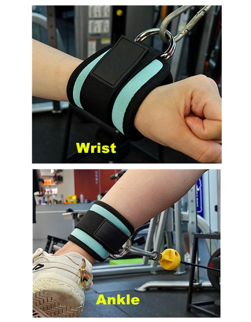Aacehlh Ankle Strap for Cable Machine,1 Pair Adjustable Neoprene Padded Ankle Cuff for Leg Extensions,Glute Workouts,Gym for Women and Men (Black)