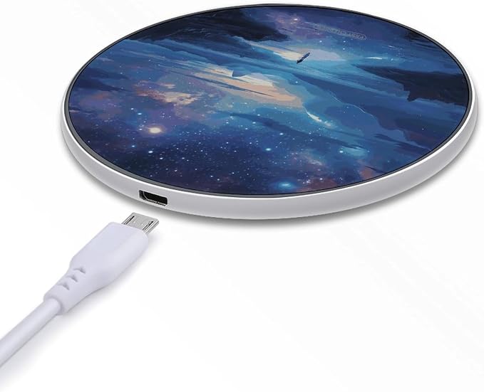 Night Sky Wireless Charger Portable 10W Fast Wireless Charging Pad Compatible with Phone Ultra-Thin Charging Station Lightweight Charger Mat for Travel Home Office Desk