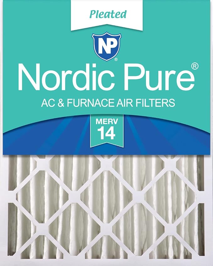 Nordic Pure 16x20x4 Pleated MERV 14 Air Filter 1 Pack