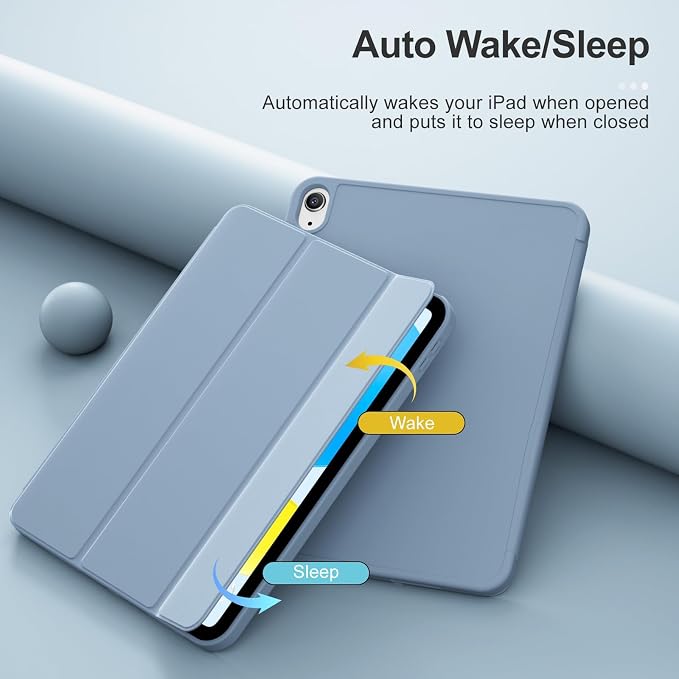 for iPad (A16) 11th Generation Case 11 Inch 2025 Black | for iPad 10th Generation Case 10.9 Inch 2022 with Pencil Holder Smart Trifold Stand Slim Protective Cover Auto Wake/Sleep