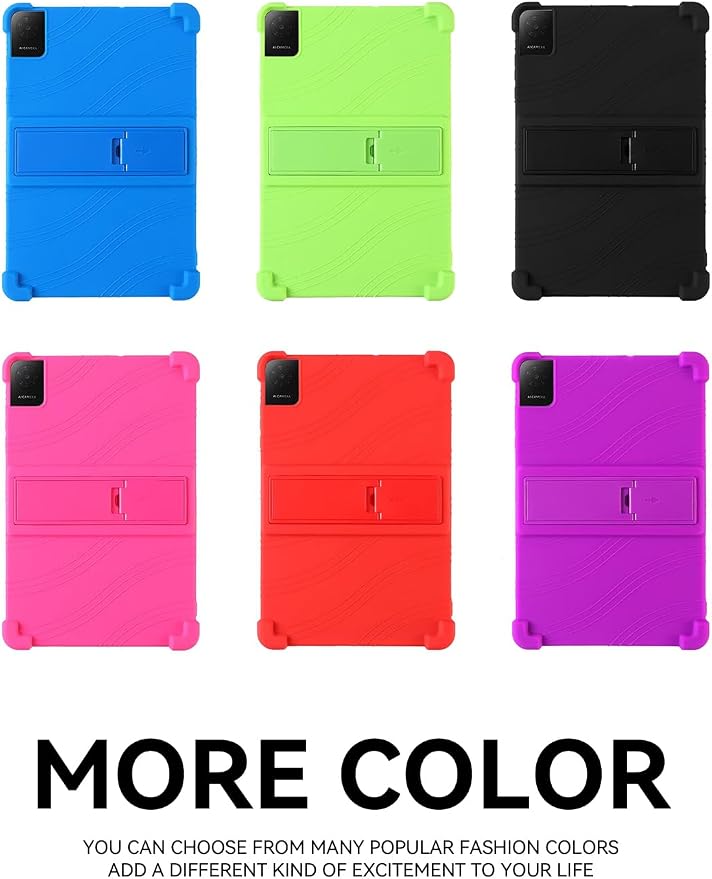 Case for TCL Tab 10L Gen 4 (Model 8483A) 10.1 Inch Tablet Soft Silicone Heavy Duty Shockproof Protective Cover with Adjustable Kickstand (Black)