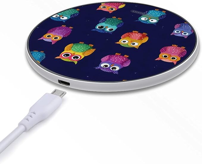 Colorful Owl Wireless Charger Portable Charging Pad | LightweightAll Smartphone