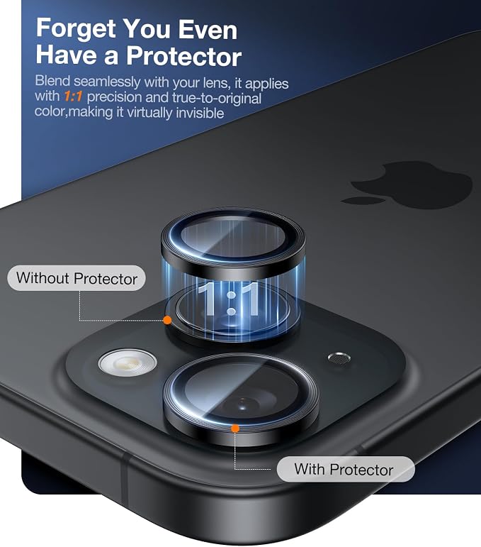 UltraGlass for iPhone 16 Pro Max/16 Pro Camera Lens Protector [NO.1 Military Grade Shatterproof] iPhone 16 Pro Max Camera Protector 16 Pro Lens Cover [Longest Durable] Easy Install Black Titanium