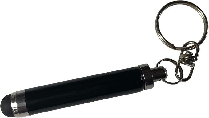 BoxWave Stylus Pen Compatible with iPhone 6 Plus - Bullet Capacitive Stylus Mini Stylus Pen with Keyring Loop - Jet Black
