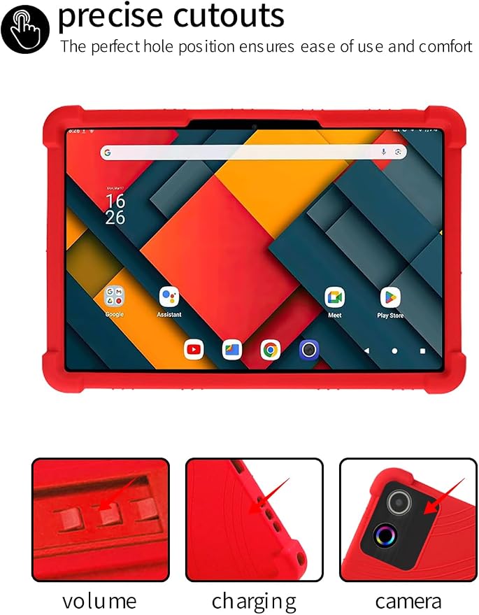 for Jeazans Jzpad-A10Pro Tablet 10 Inch Android Tablets CaseBOVUGAC Soft Silicone Adjustable Stand Shockproof Kids Friendly for Jeazans A10Pro Tablets(Black)