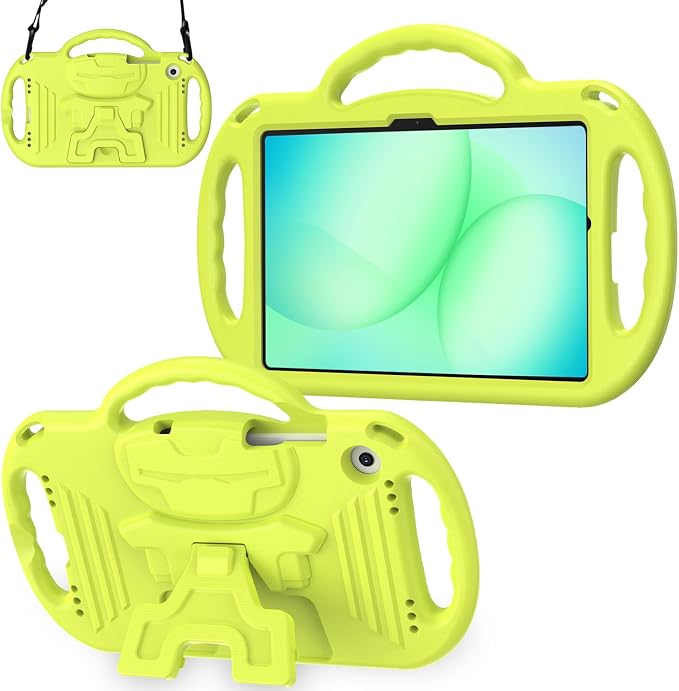 Kids Case for Samsung Galaxy Tab A11+ Plus/A9+ Plus 11 Inch Case with Strap Shockproof Lightweight Handle Stand 2025/2023 Model with Lanyard Black