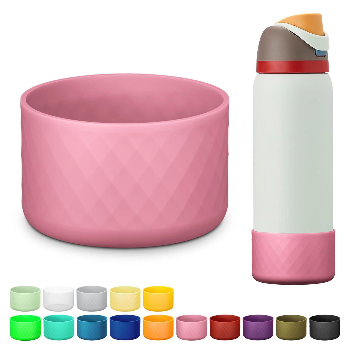 Silicone Boot for Owala Water Bottle 40 oz, Anti-Slip Protective Sleeve for FreeSip/Twist/Flip Stainless Steel Water Bottles Accessories