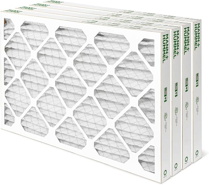 Mann+Hummel 16x24x2 MERV 8 Pleated HVAC AC Furnace Air Filters. 4 Pack.