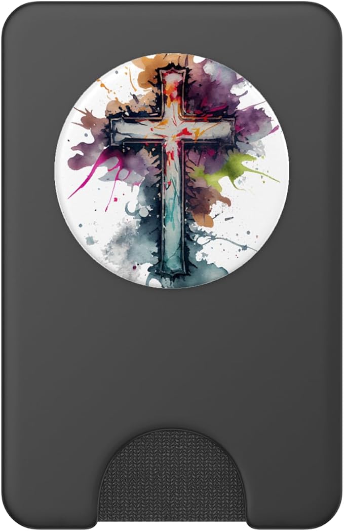 Christian Cross Watercolor Illustration PopSockets Adhesive PopGrip