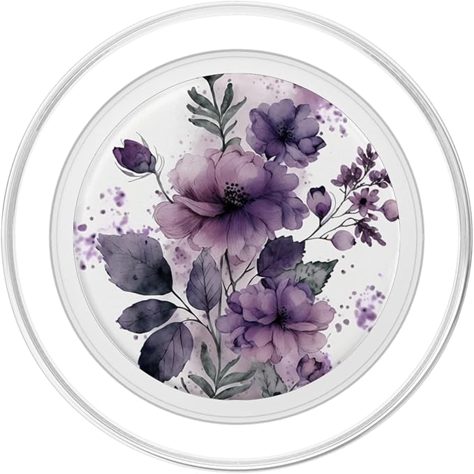 Purple Lavender Blossom Leaves Flower Floral Girly PopSockets Adhesive PopGrip