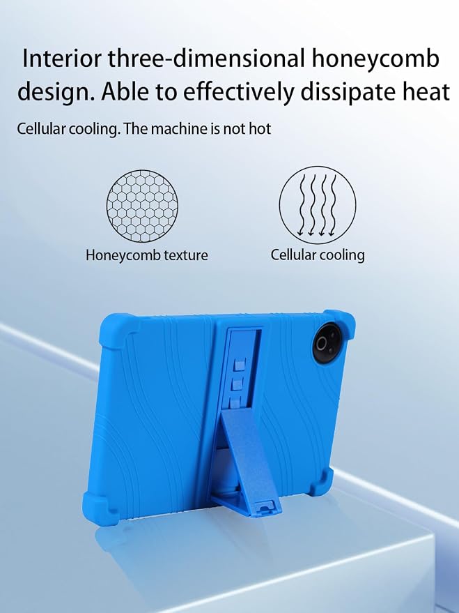 for Evermyth 10 Inch Android 15 OS GMS Certified Tablets CaseUYRUREL Soft Silicone Adjustable Stand Cover Lightweight Kids FriendlyBlack.