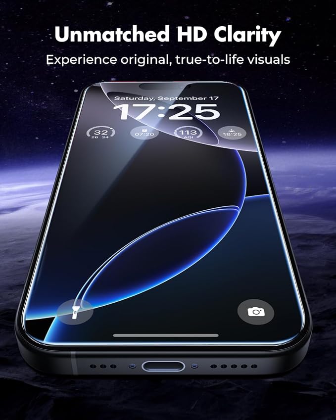 UNBREAKcable iPhone 15 Screen Protector 3-Pack Upgraded Dual-Tempered Glass + 3 Camera Lens Protectors Military-Grade 9H Hardness HD Clarity Anti-Fingerprint Case Friendly 6.1 Inch | Upgraded Du