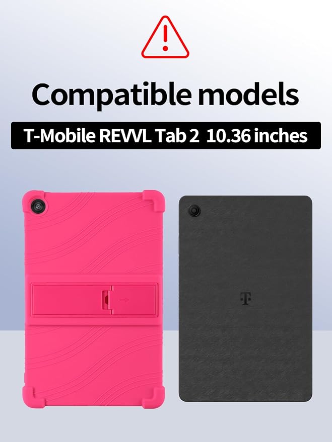Case for T-Mobile REVVL Tab 2 10.1 Inch Tablet 2025 - Kid-Friendly Soft Silicone Cover with Adjustable Stand Compatible with T-Mobile REVVL Tab 2 5G 10.1 (Black)