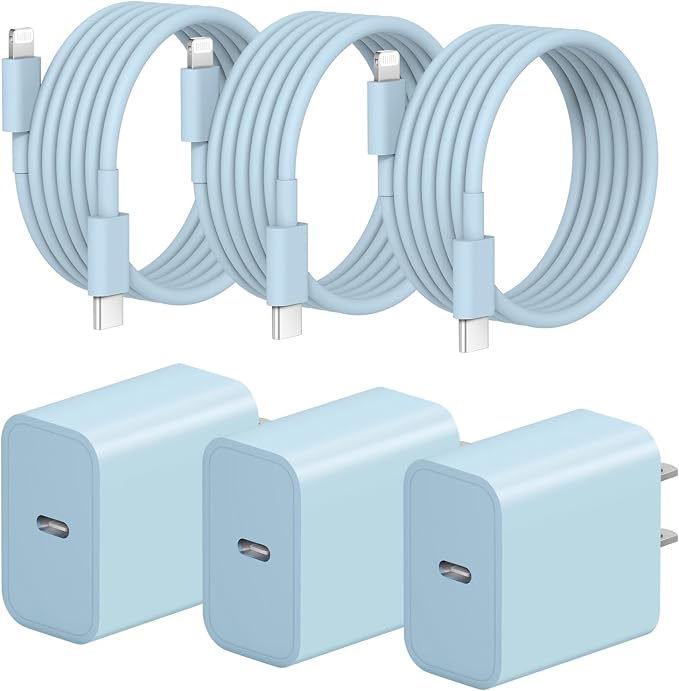 iPhone Charger Fast Charging 3+3Pack 20W USB C Charger with Lightning Cable | For iPhone 14/13/12/11/Pro/Pro Max/Mini/Xs Max/XR/X iPad