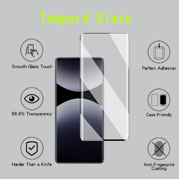 [4 Pack] Tempered Glass Screen Protector for Xiaomi 14 pro | Tempered Glass Scratch Resistant Easy-Install Bubble Free Anti-Fingerprint