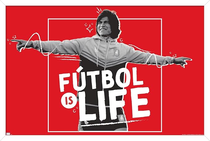 Ted Lasso - Futbol is Life Wall Poster, 34L" x 22.4W", White Framed Version
