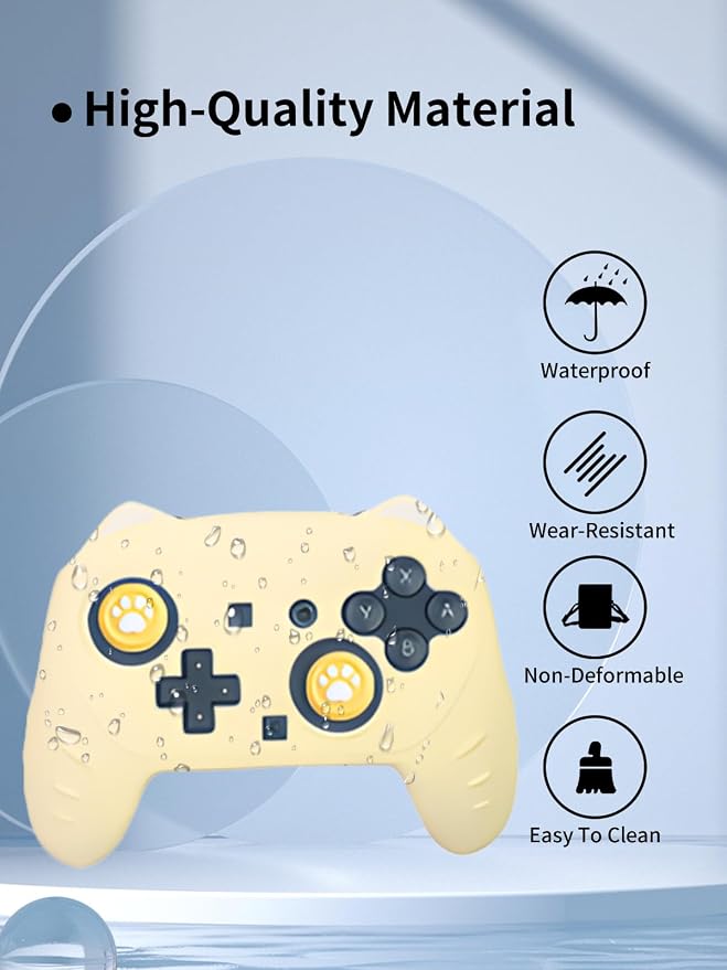 Case for Nintendo Switch 2 Pro ControllerUYRUREL Premium Sillence MaterialShock-Absorbing and Anti Drop Protection Soft Shellwith Stickers and Thumb GripsBlack.
