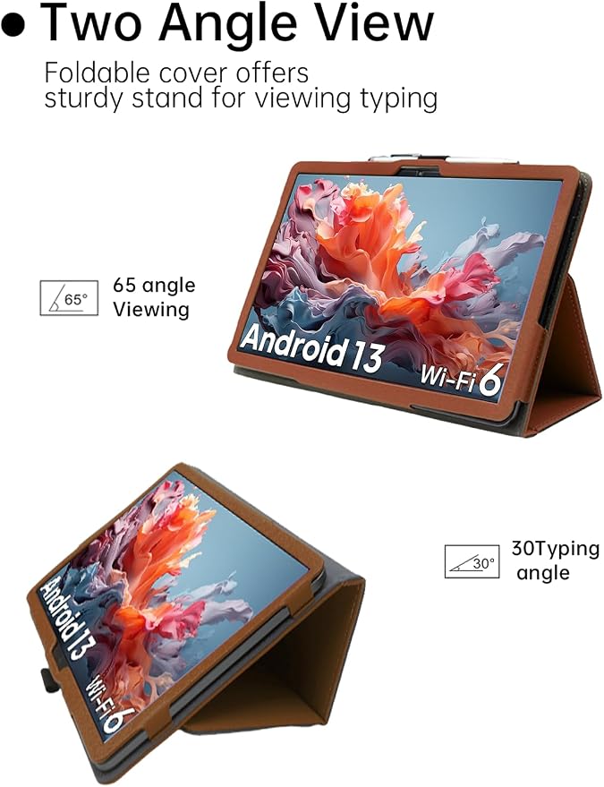 Case for ApoloSign EM101A 10.1 Touch Screen Tablets，Premium Leather Business Folio Stand Cover with Hand Strap for ApoloSign EM101ABlack.