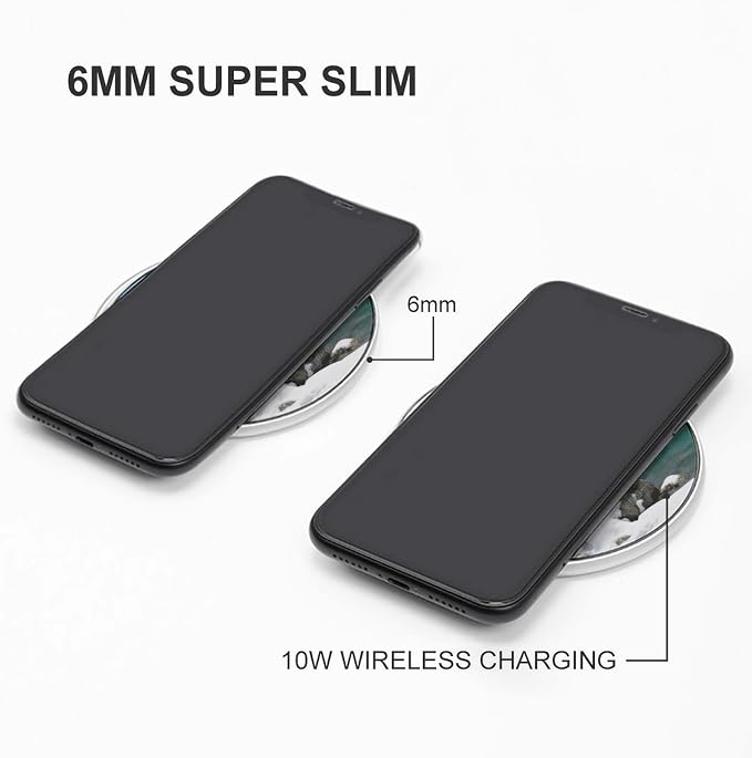 Alpine Lake View Wireless Charger Portable 10W Fast Wireless Charging Pad Compatible with Phone Ultra-Thin Charging Station Lightweight Charger Mat for Travel Home Office Desk