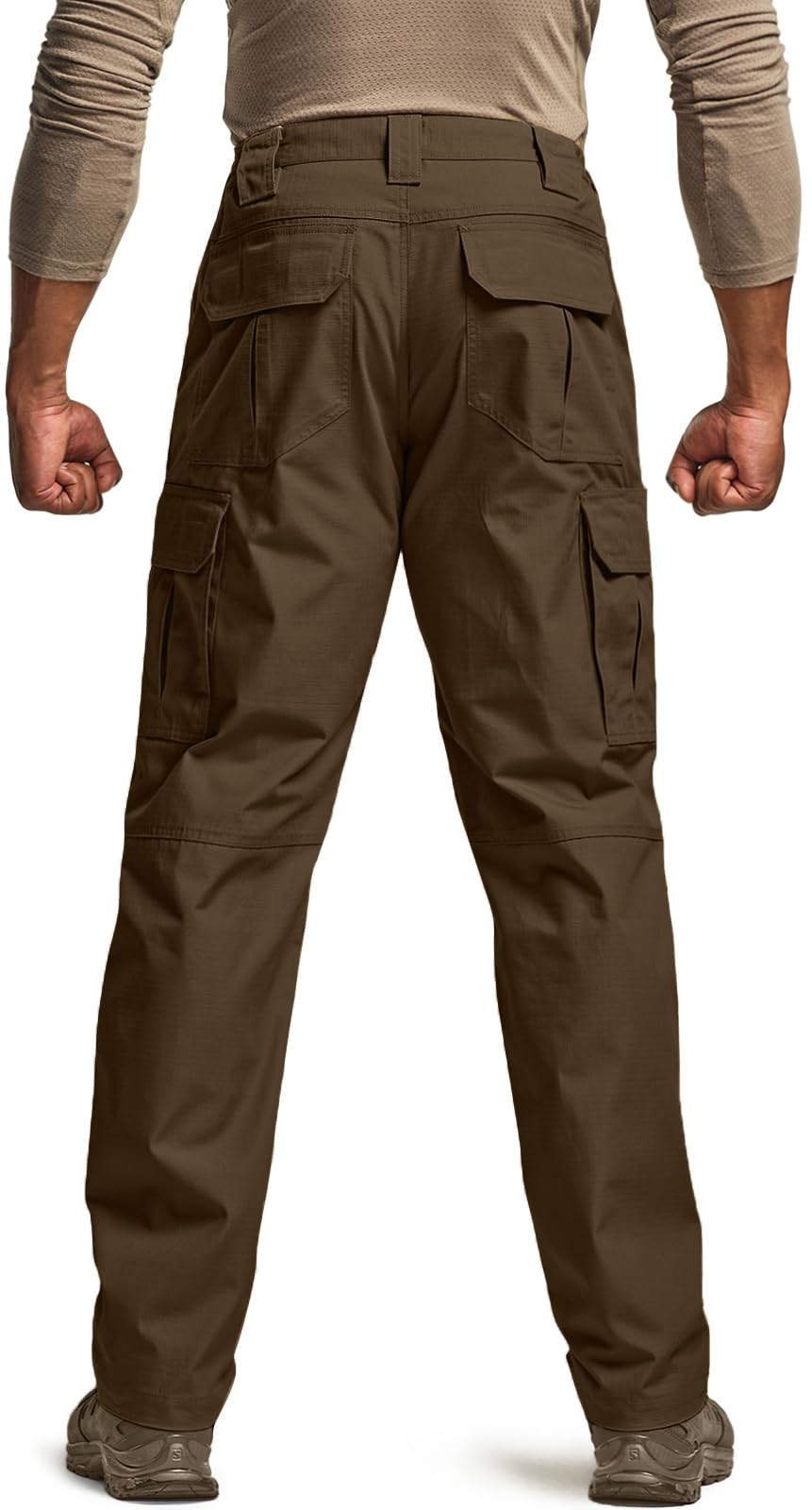 CQR Men's Tactical Pants, Water Resistant Ripstop Cargo Pants, Lightweight EDC Work Hiking Pants, Outdoor Apparel, Raider Tundra, 42W x 32L