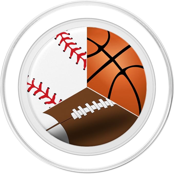 Split Football Baseball Basketball Sports Themed PopSockets PopGrip: Swappable Grip for Phones &amp Tablets