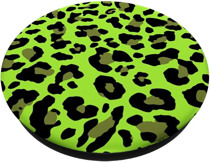 Leopard Print Stylish Cheetah Pattern Summer Cool Lime Green PopSockets Adhesive PopGrip