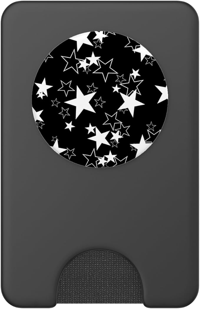 Pop Sockets Grip Stand Black Stars White PopSockets Adhesive PopGrip