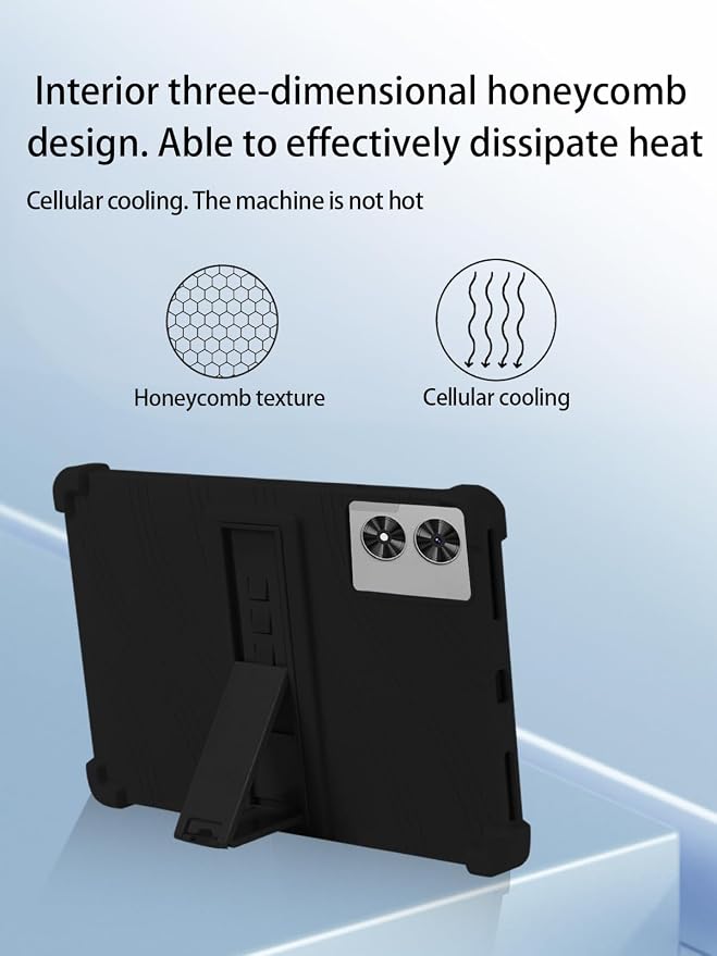 for Frameflow P11T Android 16 11-Inch TabletUYRUREL Skin-Friendly Soft Silicone Protective CaseFull Protection Against Drops and Scratcheswith Adjustable Viewing StandBlack.