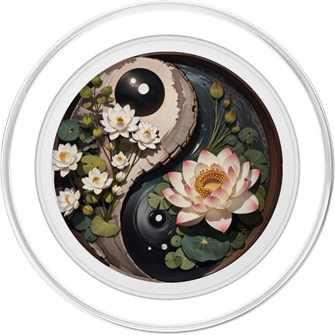 Lotus Flower Pond Yin Yang PopSockets Adhesive PopGrip