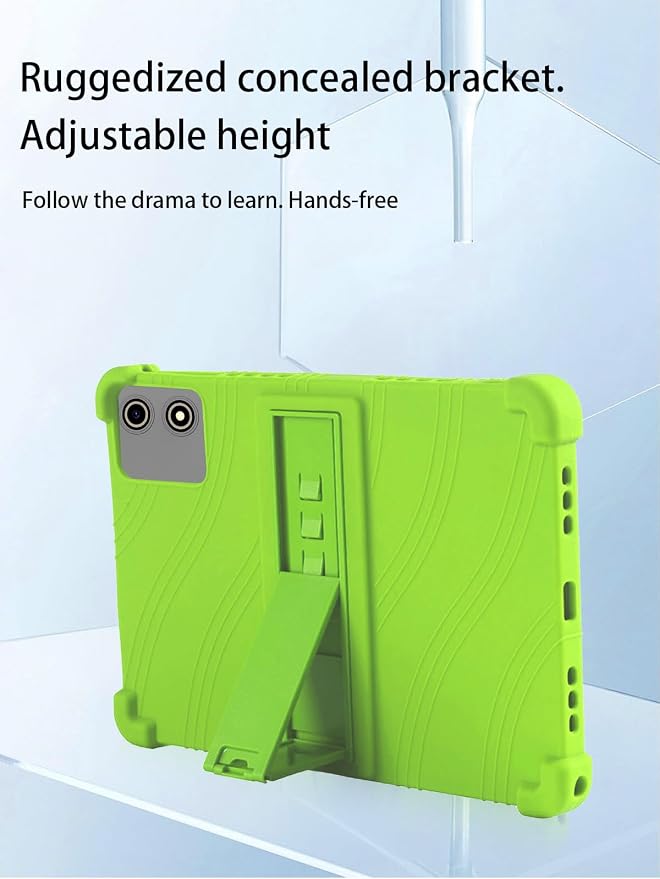 for YLEEBG P30 Android 15 Gaming Tablet10.1 2.5K Ultra Clear Display Tablet Model CaseUYRUREL Soft Silicone Adjustable Stand Cover Lightweight Kids FriendlyBlack.