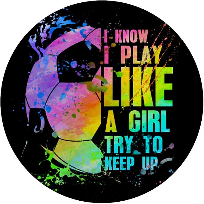 I Know i play like a girl try to keep up soccer player PopSockets Adhesive PopGrip