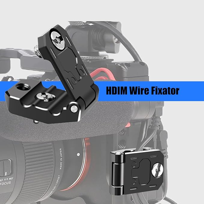 Cable Management Clip Aluminum Video Cable Clamp for DSLR Camera Stabilizers with 1/4 Screw Fixing for Video Connection Quick Release Plate Camera Cage Fixator