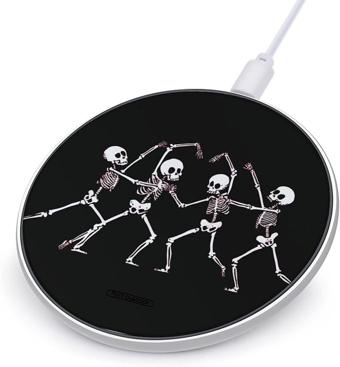 Dancing Skeleton Wireless Charger SlimWireless Charging Pad Anti-Slip Charger Mat for Men Women