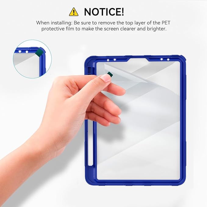 iPad Pro 11 inch Case with Rotating Stand &amp Shoulder Strap Heavy Duty Shockproof Cover with Pencil Holder for iPad Pro 11-inch 4th/3rd/2nd/1st Gen (Black)