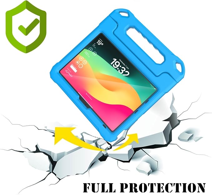 Kids Case for New iPad (A16) 11th Generation 11 inch 2025 iPad 10th Generation 10.9 2022 - Shockproof Handle Bumper Stand Cover with Built-in Screen Protector &amp Pencil Holder Tablet Case (Black)