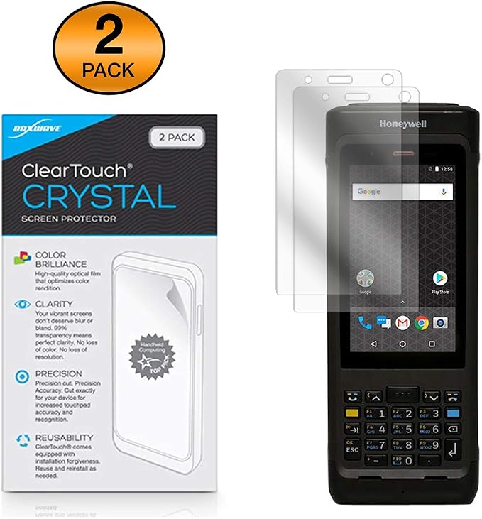 BoxWave Screen Protector Compatible with Honeywell CN80 - ClearTouch Crystal (2-Pack) HD Film Skin - Shields from Scratches for Honeywell CN80