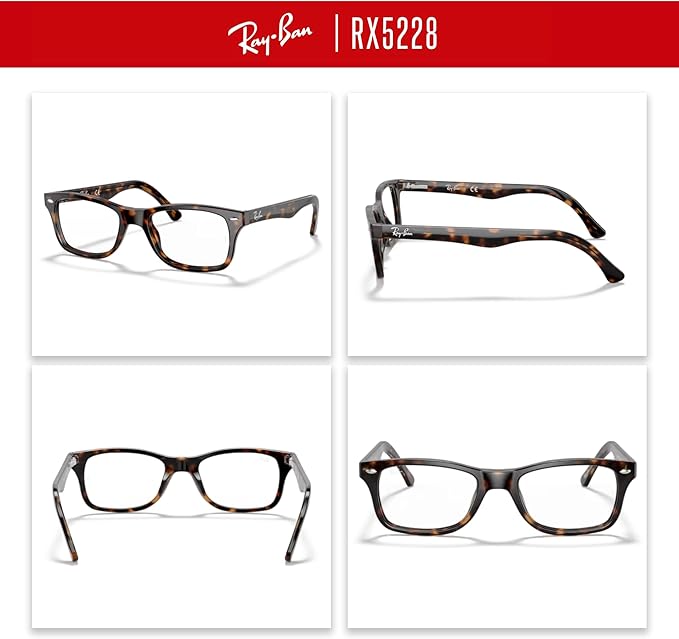 Ray-Ban RX5228 Square Eyeglasses for Men for Women +BUNDLE with ACCESSORY EYEWEAR KIT