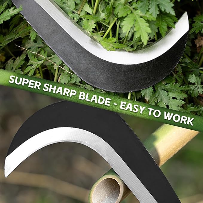 Sickle Machete for Yard Work Machetes for Cutting Trees Billhook Brush Clearing Sickle Garden Tool Brush Axe Harvest Knife Heavy Duty Machete Sickle for Gardening Sickle Machete Camping Farming
