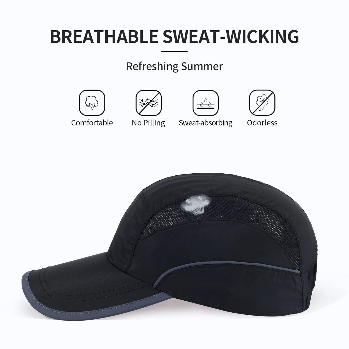Kozinu Running Hat Mesh Sports Baseball Cap Quick Drying Cap for Men Women