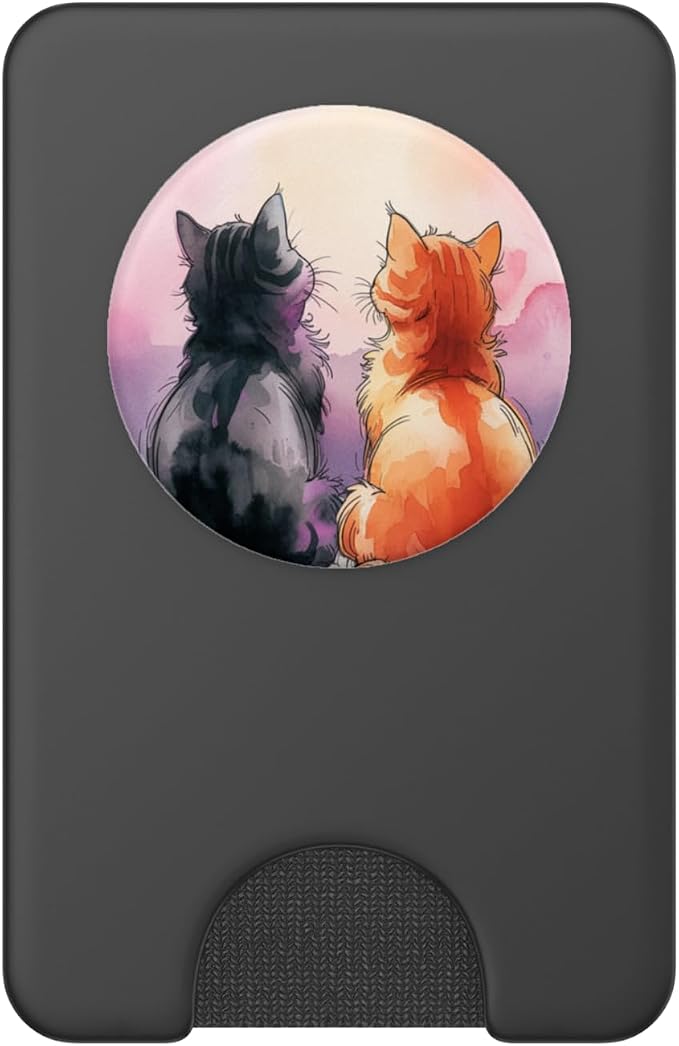 Orange and Black Cat PopSockets PopGrip for MagSafe