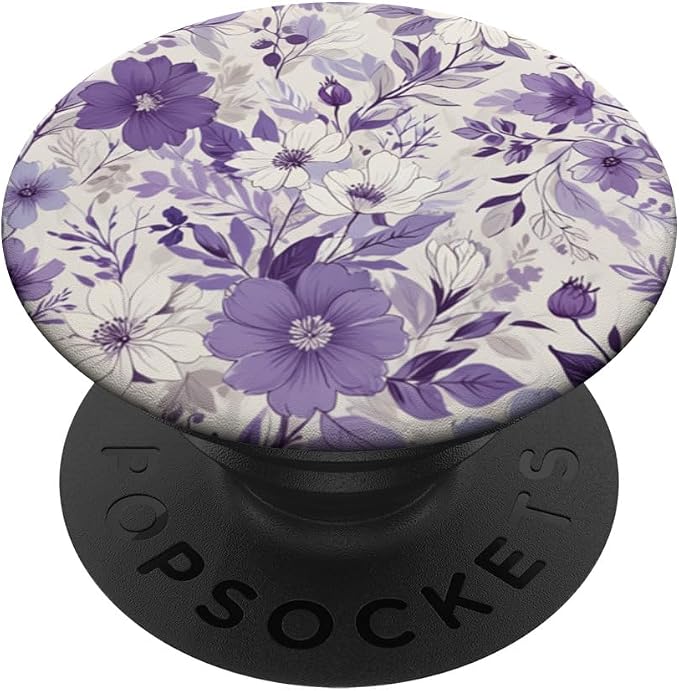 Purple Lavender Floral Pattern PopSockets PopGrip for MagSafe