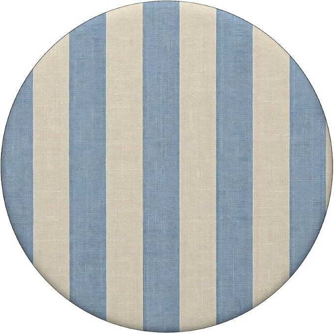 Cream Blue Stripe Pastel Pattern PopSockets PopWallet for MagSafe