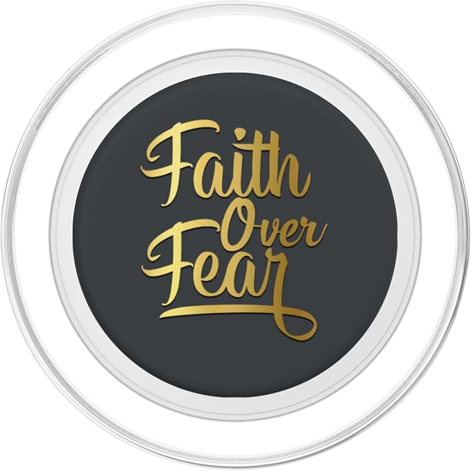 Golden Faith Over Fear On Dark Gray PopSockets Adhesive PopGrip