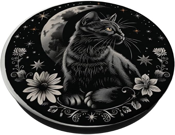 Moon Phase Astronomer Cat Lover Astronomy Stargazer PopSockets PopGrip for MagSafe