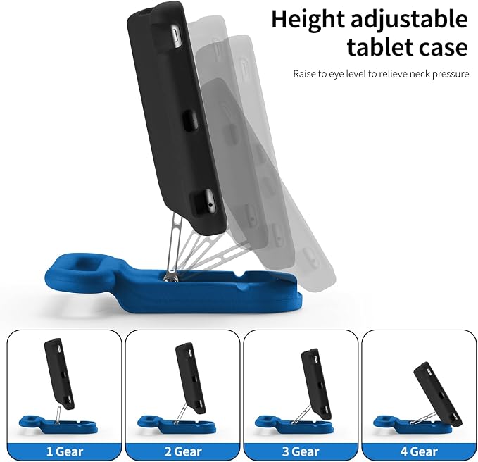 Kids Case for iPad 7th/8th/9th Gen 10.2 inchAdjustable Handle Stand(Black) | Adjustable Portrait/Landscape Stand/Drop Proof with Handle/KickstandChild Friendly Protective for iPad 10.2 2021/2020/201