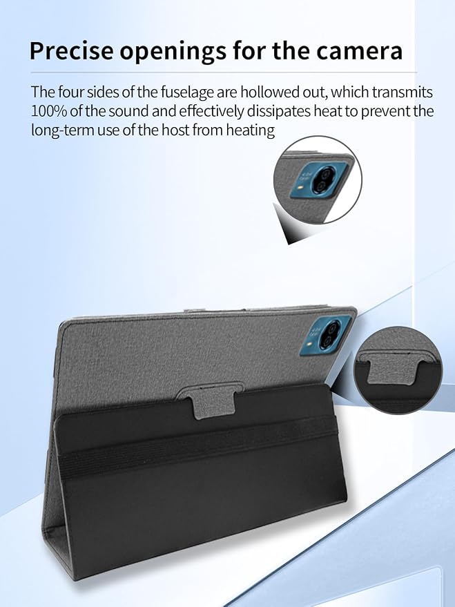 Case for Urao 140L Tablet 14 inch Android 15 TabletsUYRUREL Leather Slim Folding Stand Cover with Hand Strap Magnet for Men Women Full ProtectionGray.