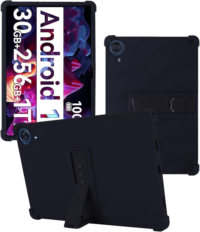 Case for Urao G140L Tablet 14 inch Android 15 TabletWUNIAK Shock Proof Lightweight Stand Rubber Shell Protective CoverKids Friendly Soft Silicone Adjustable Stand CoverBlack